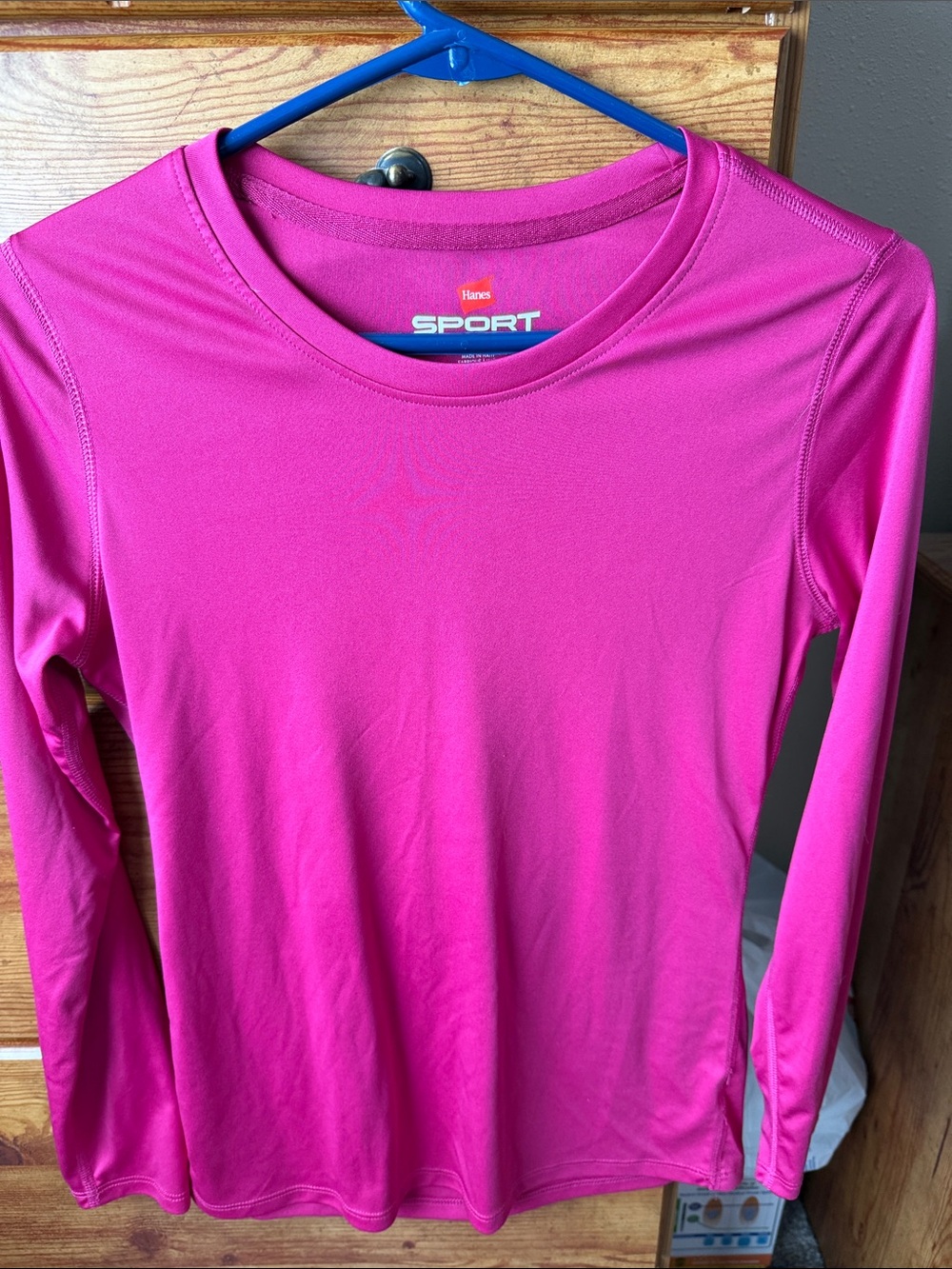 Hanes Sport Long Sleeve Active Top - Hot Pink